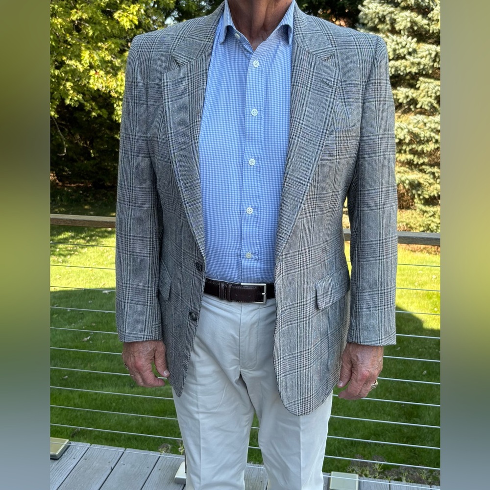 Burberry Gray Checkered Blazer